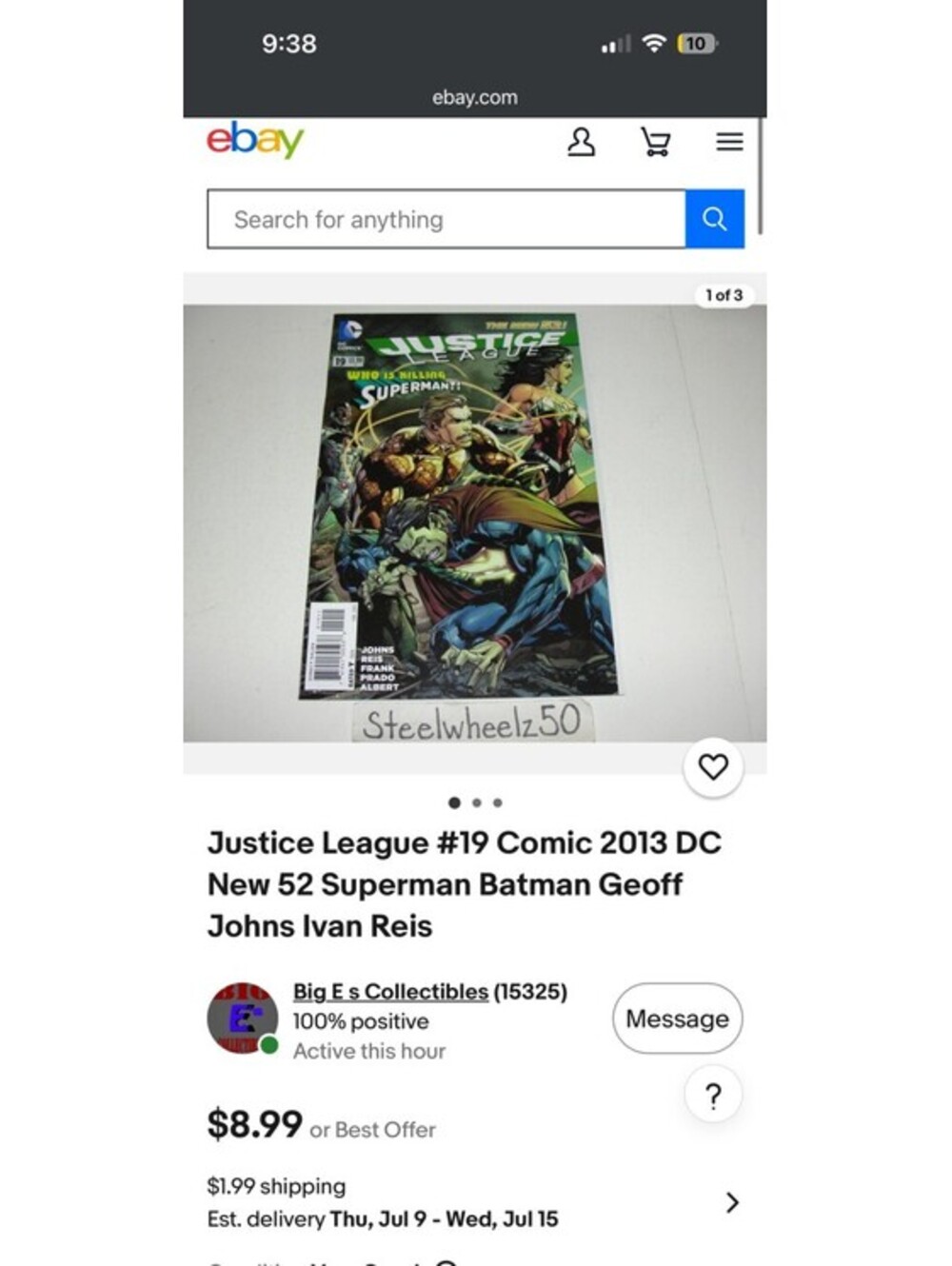 Justice League #19 Comic 2013 DC New 52 Superman Batman Geoff Johns Ivan Reis